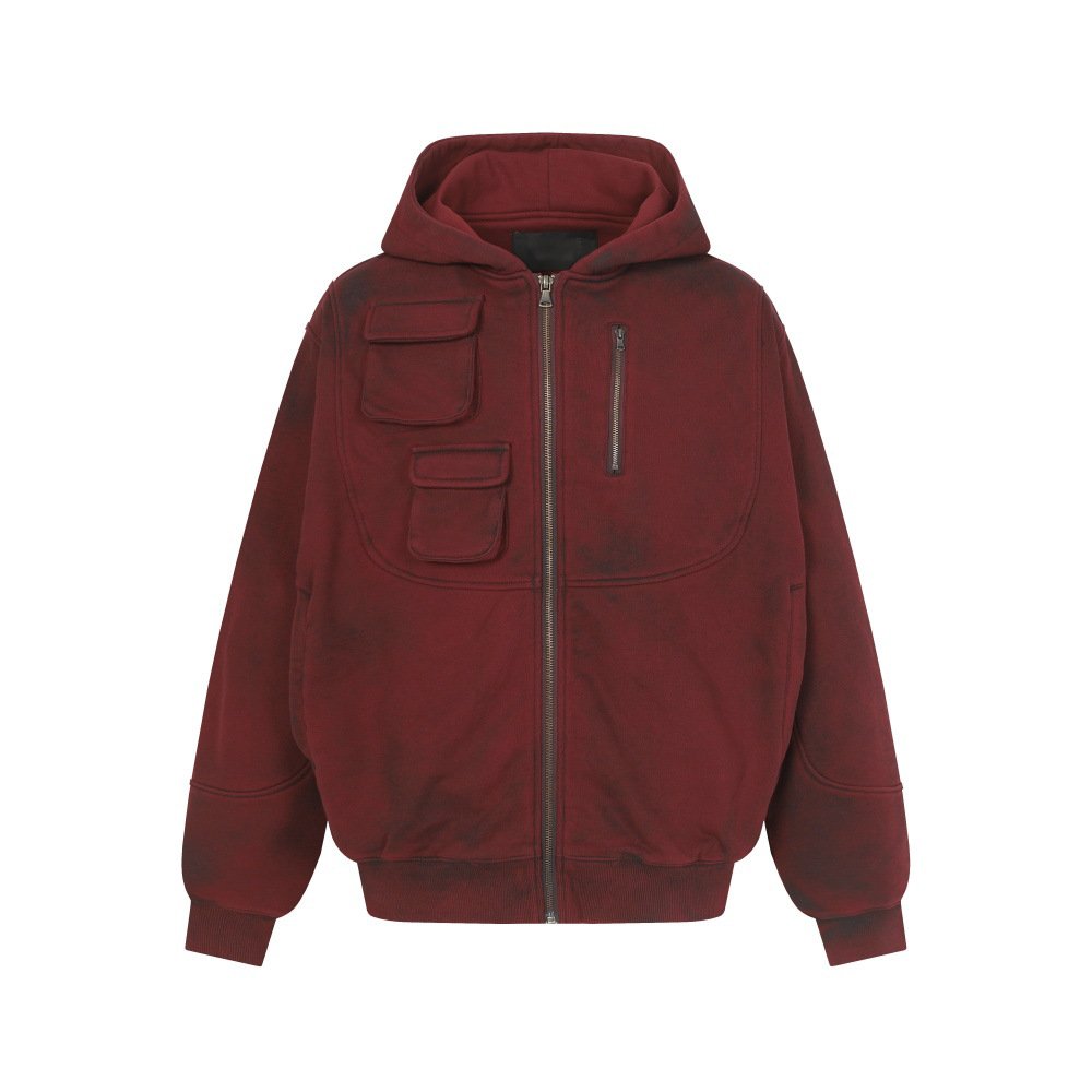 Make an old dirty hoodie with a hood