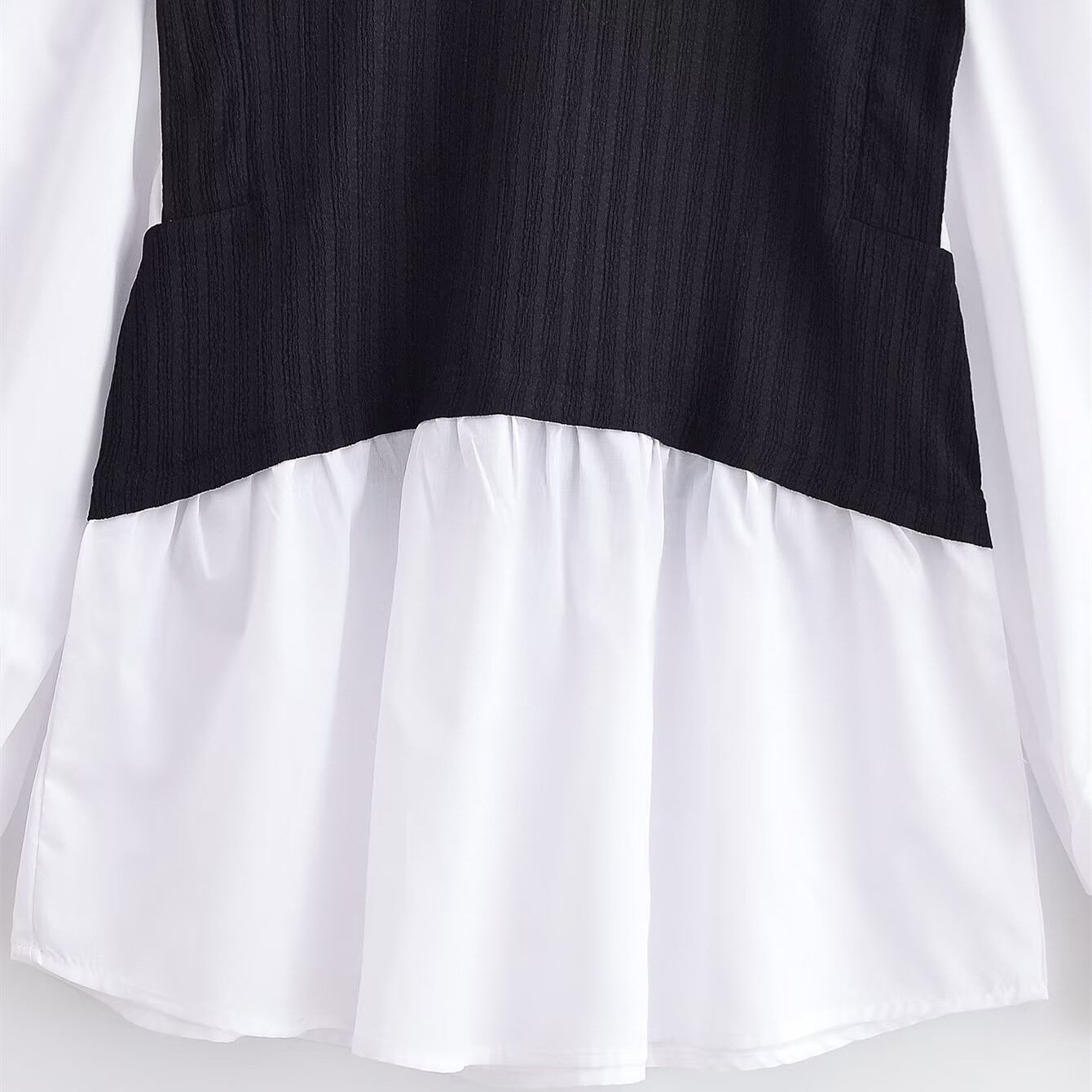 Color blocking splicing fake two-piece top - Image 4