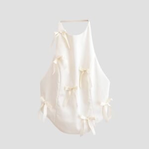 Spicy girl bow decoration hanging neck top