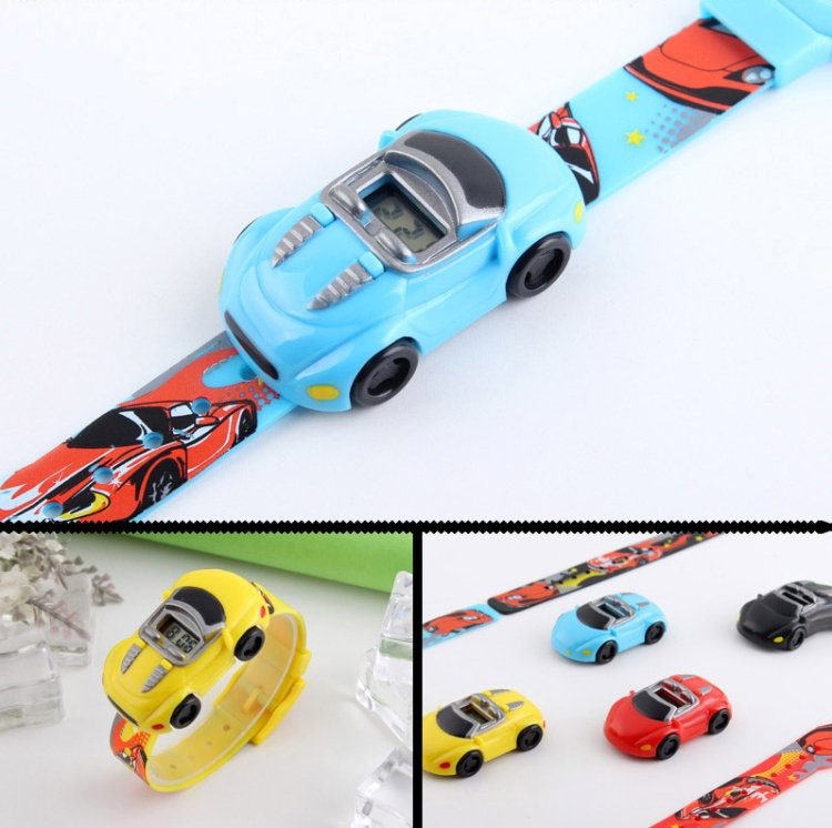 SKMEI 1241 Fashion Cute Cartoon Car Children Digital Watch, Yellow, Red, Blue, Black, Light Blue - Image 6