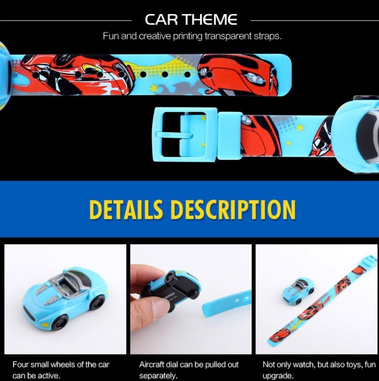 SKMEI 1241 Fashion Cute Cartoon Car Children Digital Watch, Yellow, Red, Blue, Black, Light Blue - Image 8