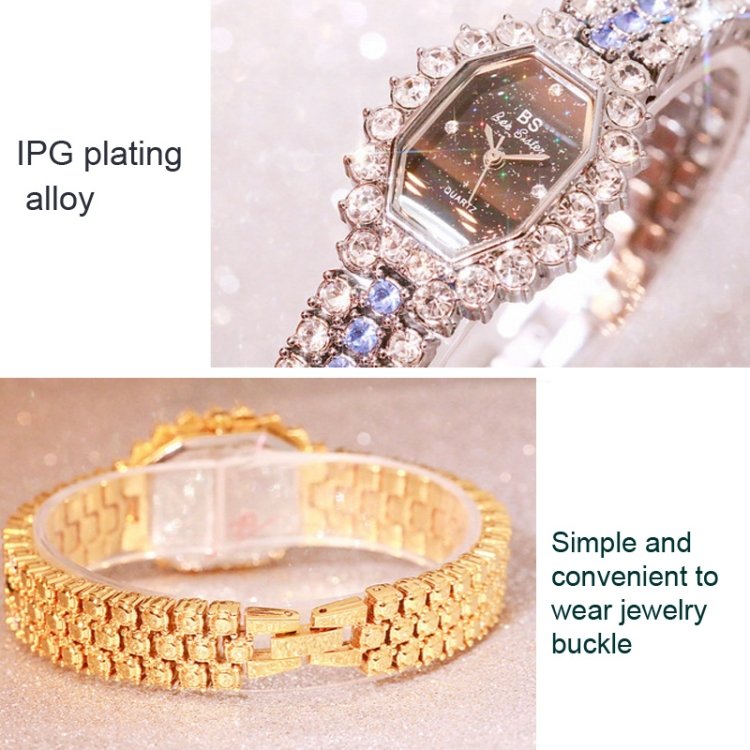 BS Bee Sister FA1581 Niche Glitter Full Diamond Women Watch, Golden Green, Silver Blue, Rose Coffee, Silver Green - Image 5