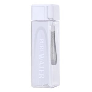 Simple Square Mug Portable Leak-Proof Plastic Cup Sports Camping Bottle, 500ml