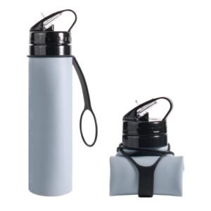 600ml Folding Silicone Riding Water Cup Portable Environmental Protection Shatterproof Silicone Water Bottle
